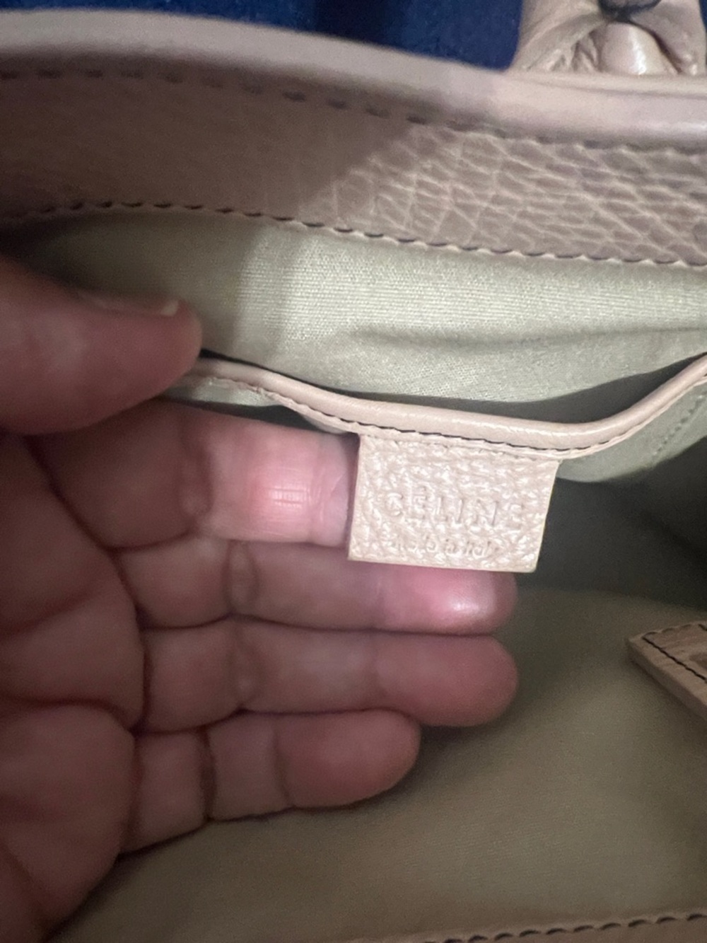 Authentic Celine Leather Tote Handbag in blush color made in italy - Picture 4 of 11